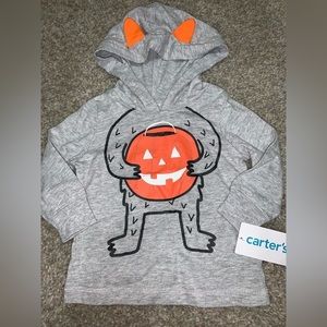 Halloween Pumpkin T-Shirt Hoodie for 3 month babies